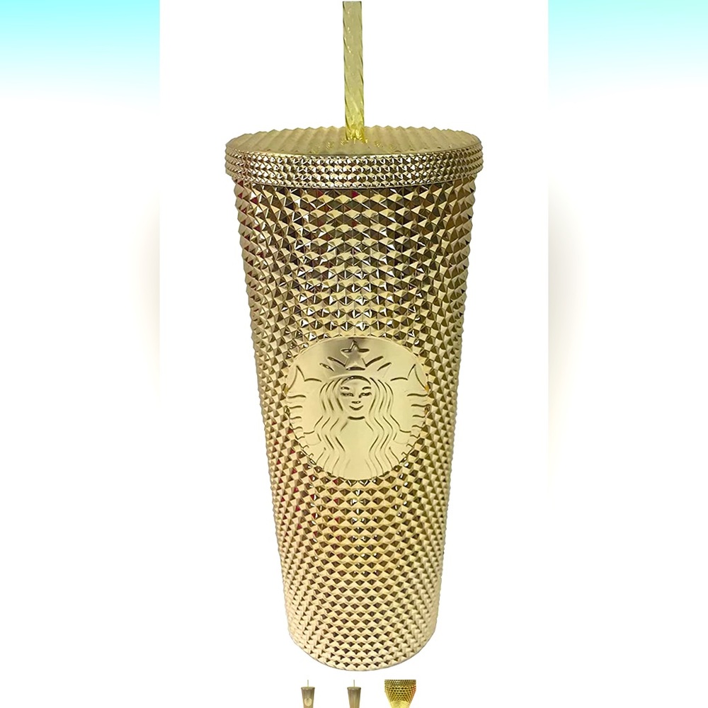 Starbucks Gold 32 oz studded Large venti